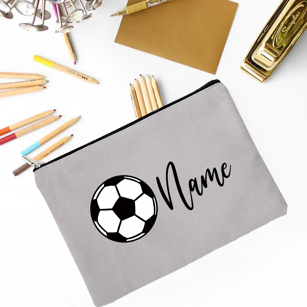 sac à crayons de football personnalisé, trousse à crayons avec nom personnalisé, fournitures de papeterie scolaire, sacs de rangement, cadeau de noël et d'anniversaire pour enfant