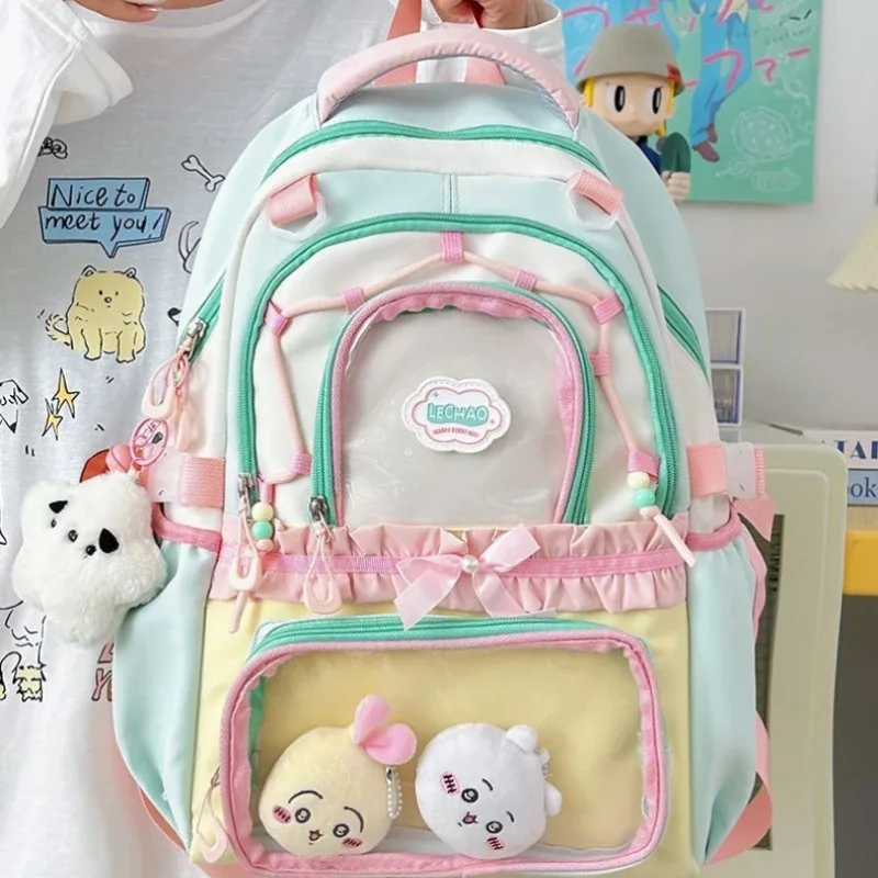 nouveaux sacs à dos y2k style dessin animé, grande capacité, transparents, pour filles, sacs à dos de présentation diy, sacs de voyage et d'école tendance pour l'extérieur