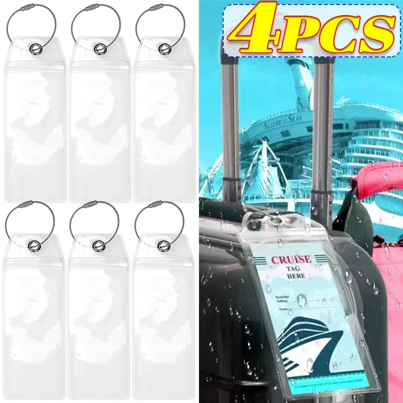 étiquette de bateau de croisière, porte-étiquette de bagage, célébrité des caraïbes royales, joint étanche avec anneau en acier, porte-étiquette en pvc épais