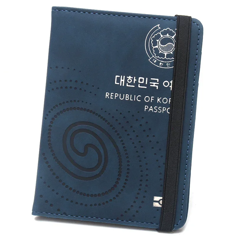 couverture de passeport en cuir pu de la république de corée, porte-passeport pour femmes et hommes, étui pour passeport de voyage de kor