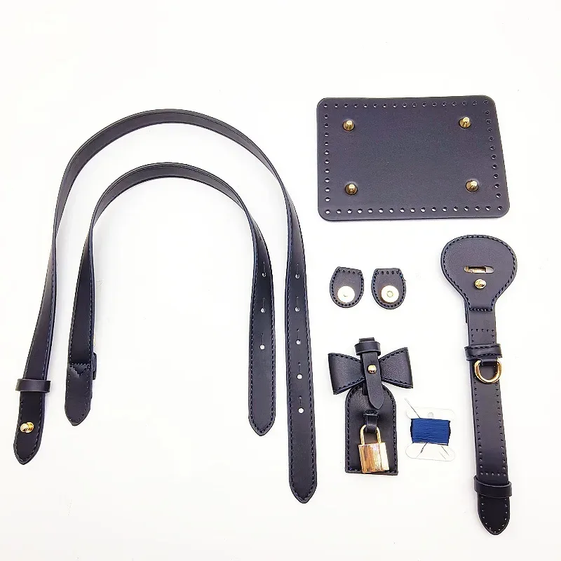 sac seau vintage fait main en paille tressée avec accessoires en cuir pu, bandoulière simple pour sac à bandoulière ou sac croisé