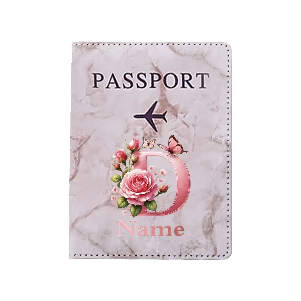porte-passeport personnalisé avec lettres florales, nom personnalisé, pratique pour les voyages, les affaires, les mariages, cadeau