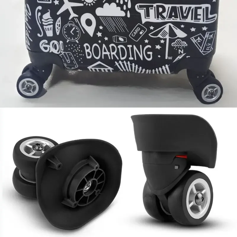 roues bagage caoutchouc noir gris remplacement pivotantes silencieuses accessoires voyage rechange chariot bagages réparation universelles