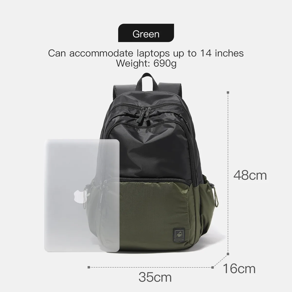 fouvor hommes sacs à dos ordinateur portable voyage d'affaires avion cabine sac à dos sport décontracté sacs d'affaires mode sac d'école 3027-09