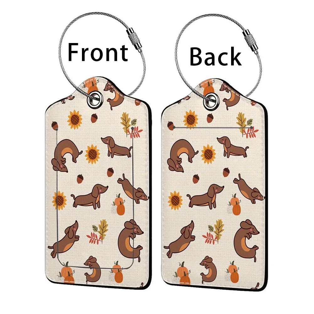 offre spéciale mignon chien en cuir affaires étiquette de bagage valise adresse étiquette bagages embarquement étui étiquette nom id adresse clip