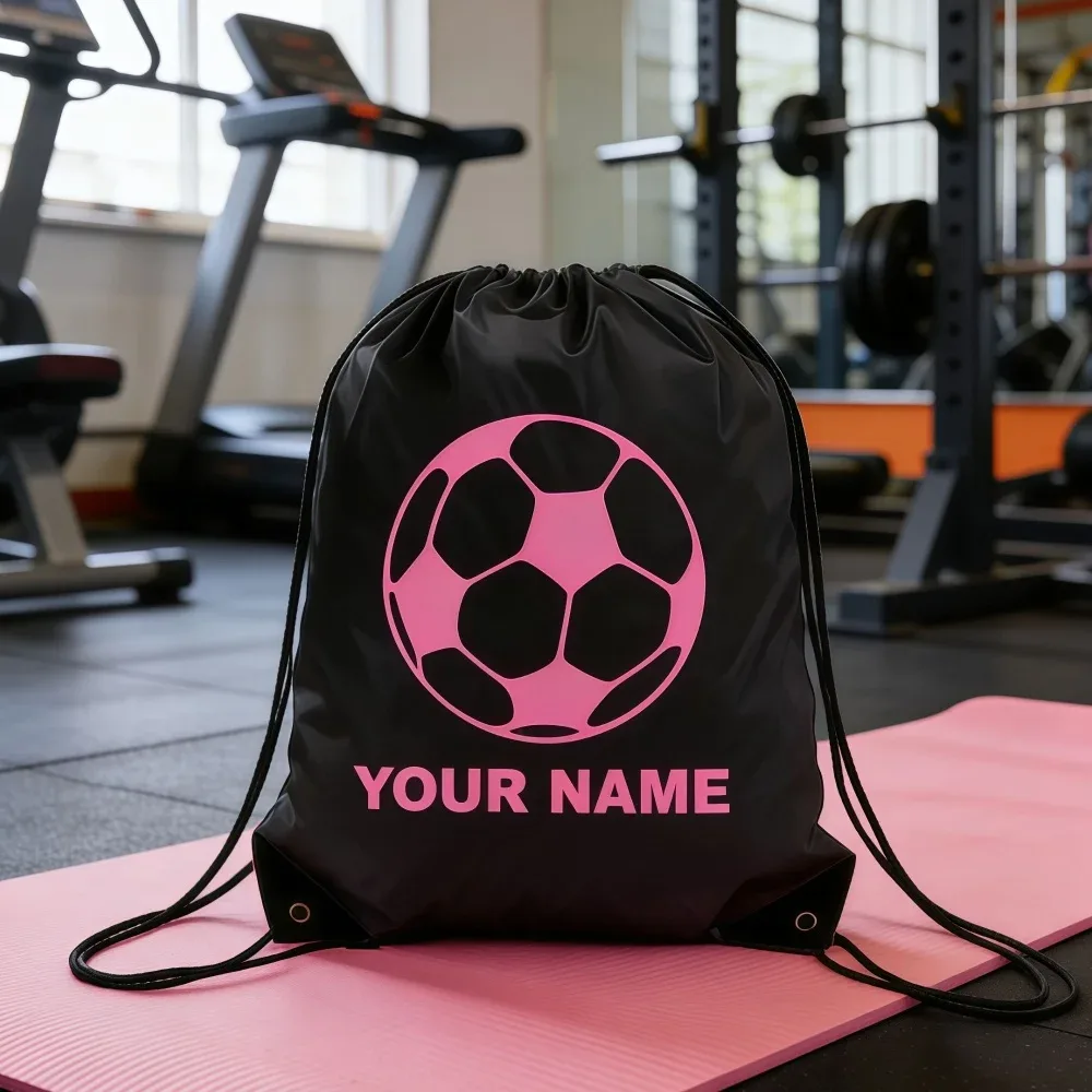 sac à dos de sport personnalisé en polyester avec cordon de serrage, coins renforcés, pour enfants, idéal pour le football et la gym