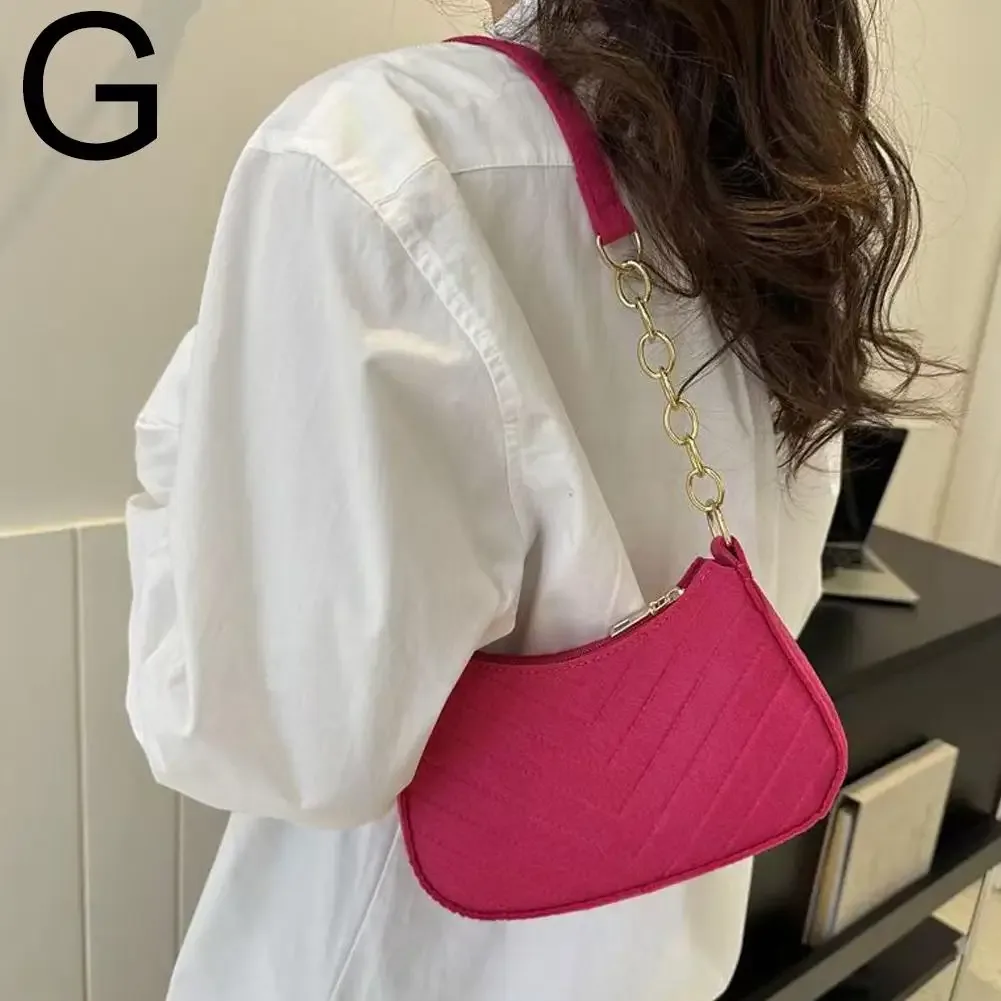 mini sacs à bandoulière en feutre pour femmes, design avancé, sacs à main sous les bras, mini sac de selle