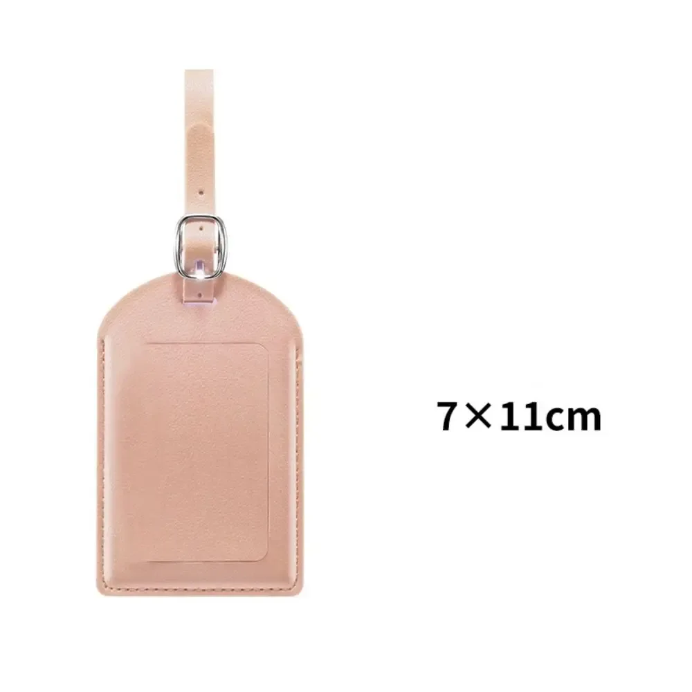 étiquettes de bagage en cuir pu de haute qualité, anti-perte, créatives, pour valise, étiquette d'adresse durable pour hommes