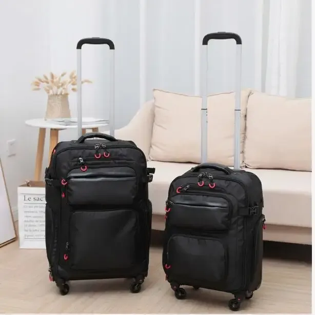 20 pouces 22 pouces 24 "sac à bagages roulant de voyage valise de voyage sac à dos roulant roues spinner chariot de voyage sac à dos à roulettes
