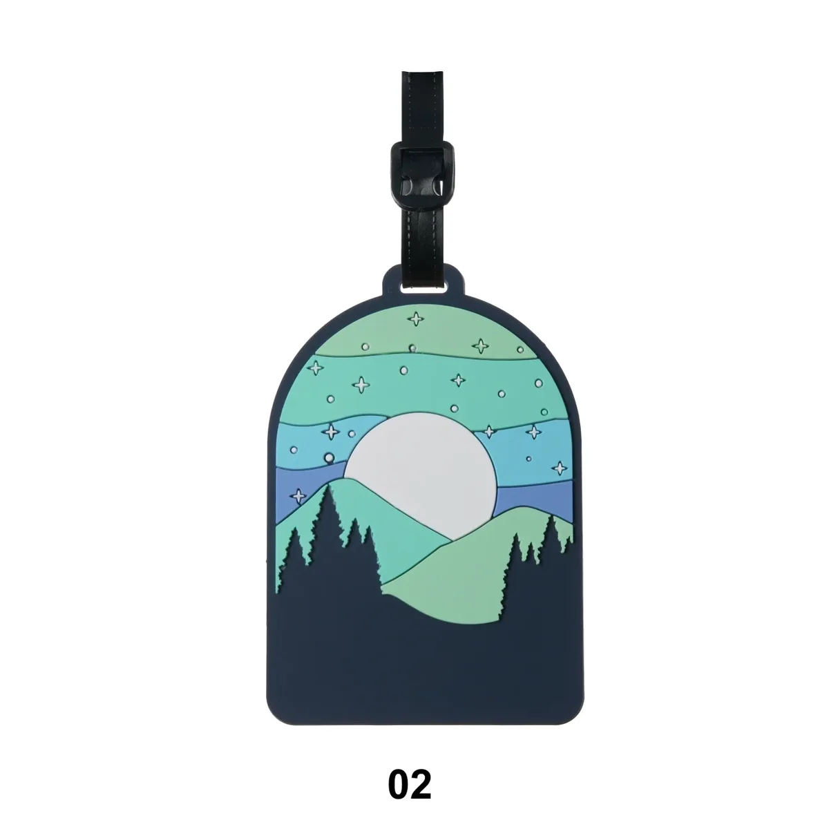 étiquette bagage pvc paysager motif nature montagnes arbres lacs cieux couleur variée voyage déplacement professionnel scolaire anti perte identification