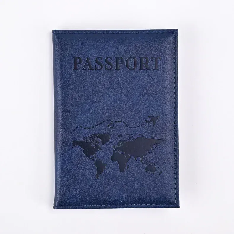 1 pièces sac de couverture de passeport pour femmes hommes pu leathaer mode voyage porte-passeport étui id nom cartes de visite pochette de protection
