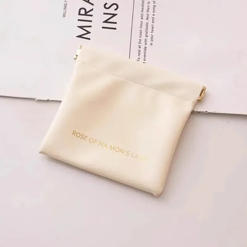 mini sac à fermeture automatique en pu, sac de rangement portable pour écouteurs, câbles de charge, portefeuille zéro, pièces de monnaie et rouges à lèvres