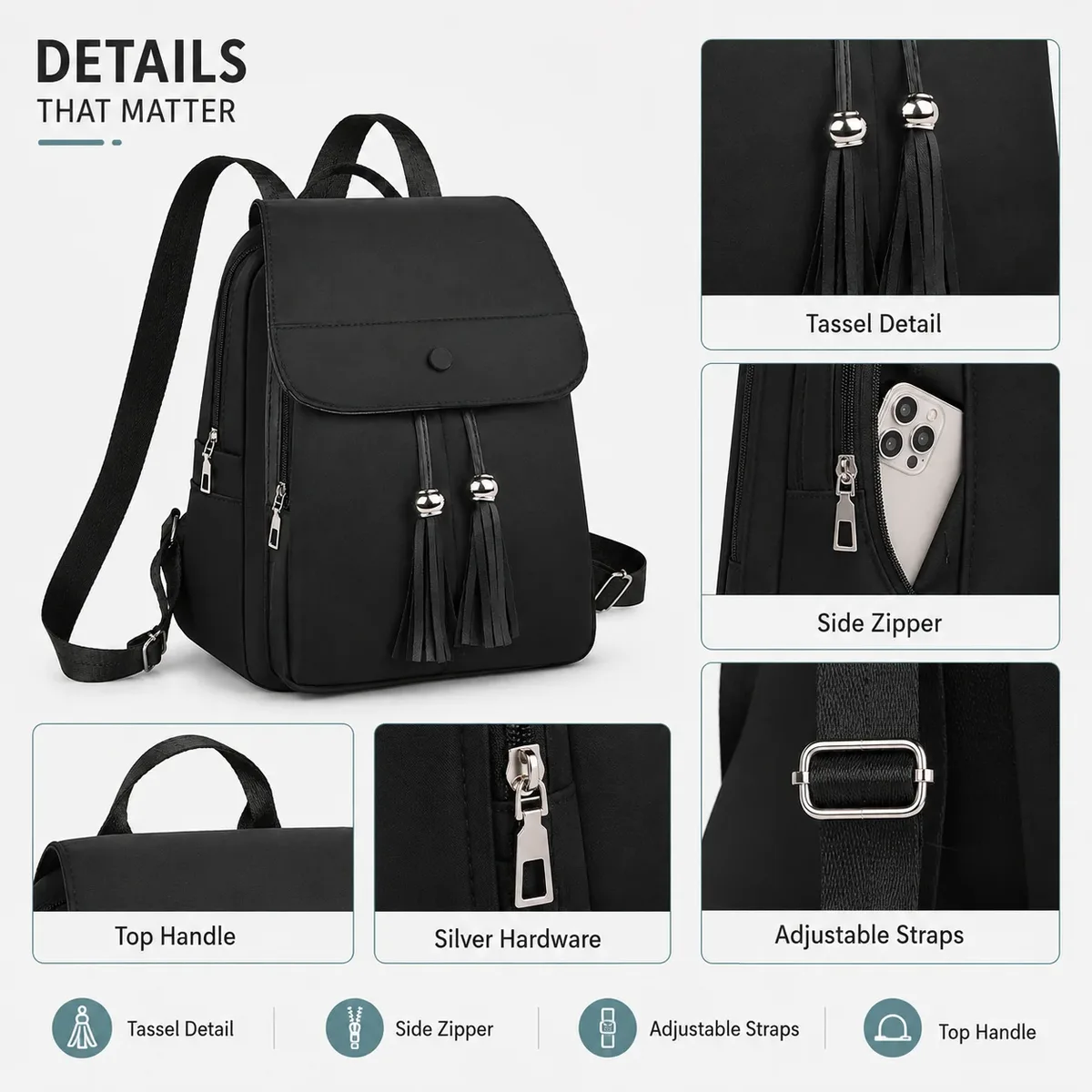 sac à dos uni pour femmes, au design élégant, idéal pour les trajets quotidiens, le travail et les voyages, avec une grande capacité et un poids léger.