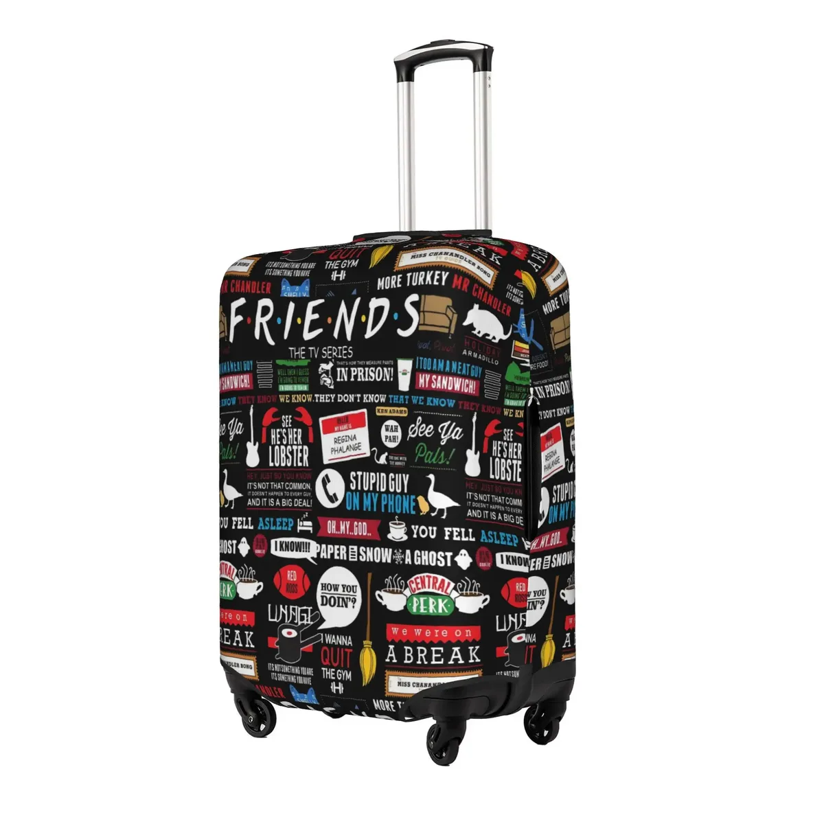 housse de protection pour bagages, motif personnalisé de la série télévisée friends, avec citation amusante, convient aux valises de 18 à 32 pouces