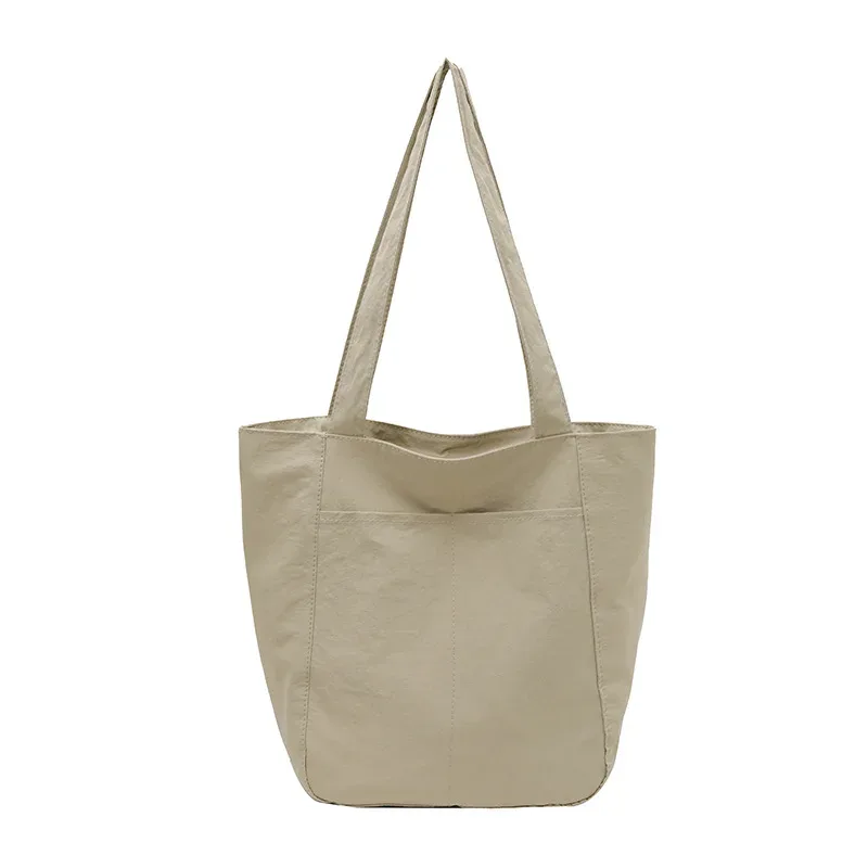 sac fourre-tout en coton lavé avec logo personnalisé, grand sac à bandoulière en toile souple, réutilisable, pour le shopping, les sorties quotidiennes, l'école et les voyages