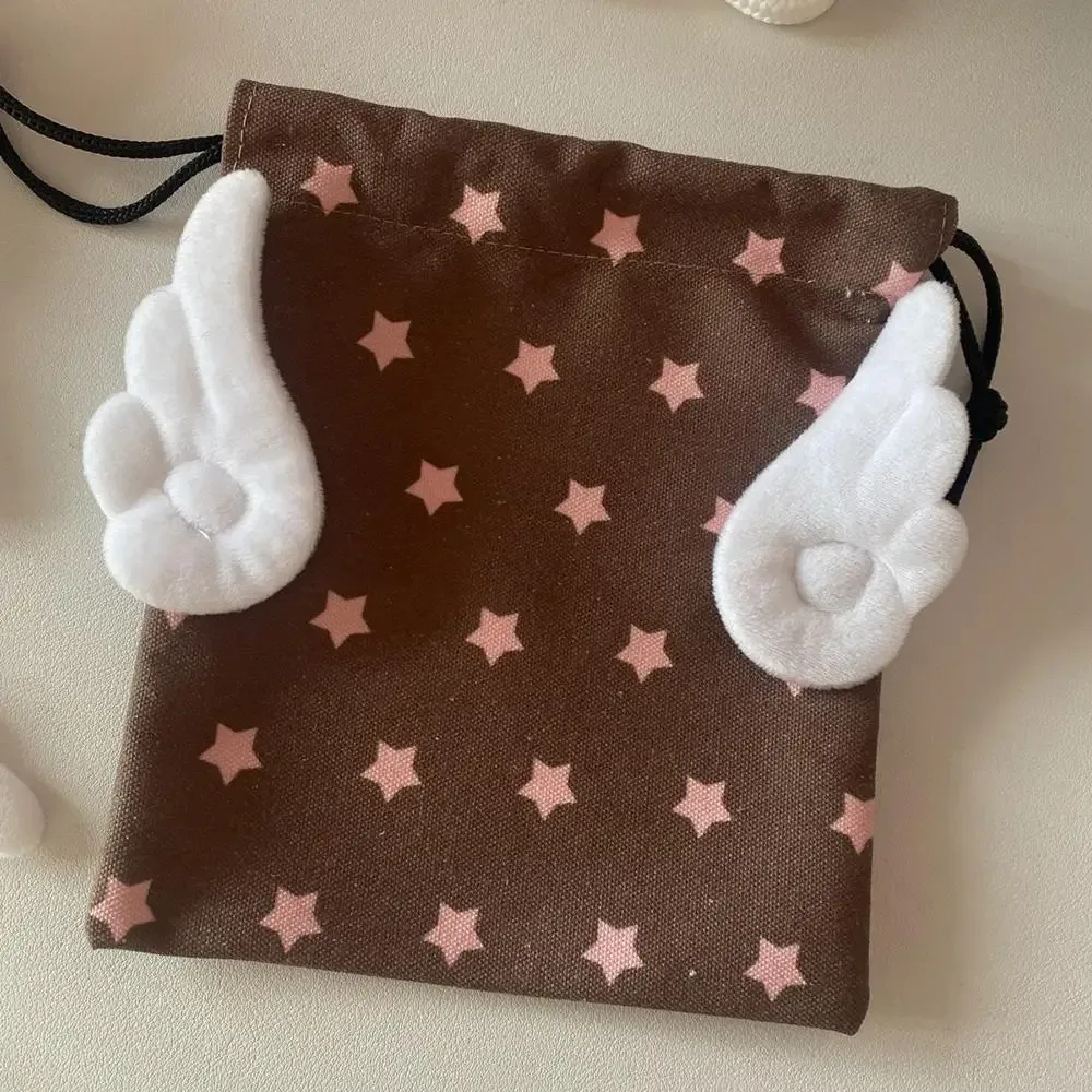 ins – sac de rangement ailes d'ange étoile, sac de rangement portable à la mode, sac à cosmétiques à cordon de serrage, fourre-tout de voyage, pochette en toile