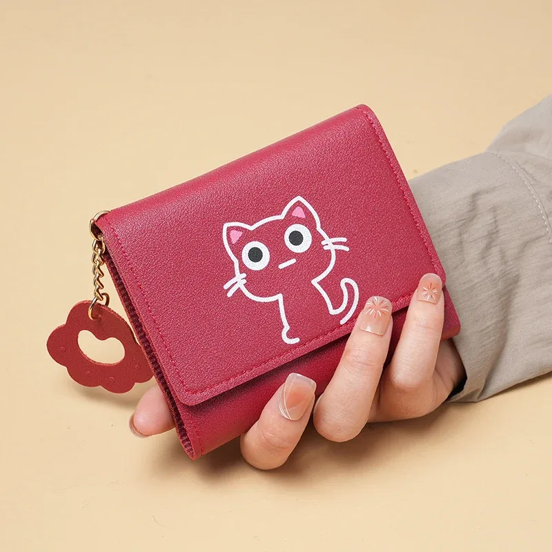 nouveau sac à main de style court femme mode petit étudiant poche sac à main mignon grande capacité multi-carte portefeuille