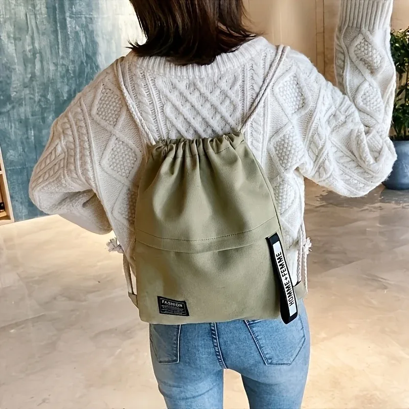 sac à dos à cordon de serrage tendance, durable et léger, sac de sport réglable et portable pour adolescents, femmes, école et usage quotidien