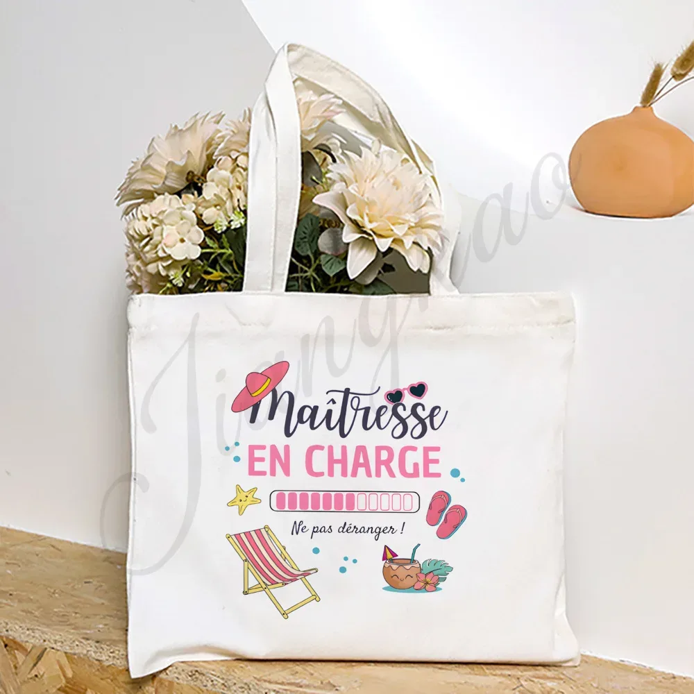 sac fourre-tout imprimé « maitresse maitre en vacances, ne pas déranger », sacs à bandoulière de voyage, cadeau de remerciement pour les enseignants diplômés