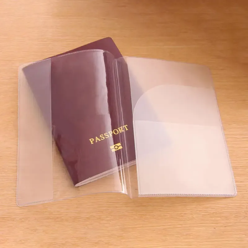 Housse de Protection pour passeport, 6 pièces/paquet, transparente givrée, matériau PVC, étui étanche pour documents, housse de Protection pour passeport