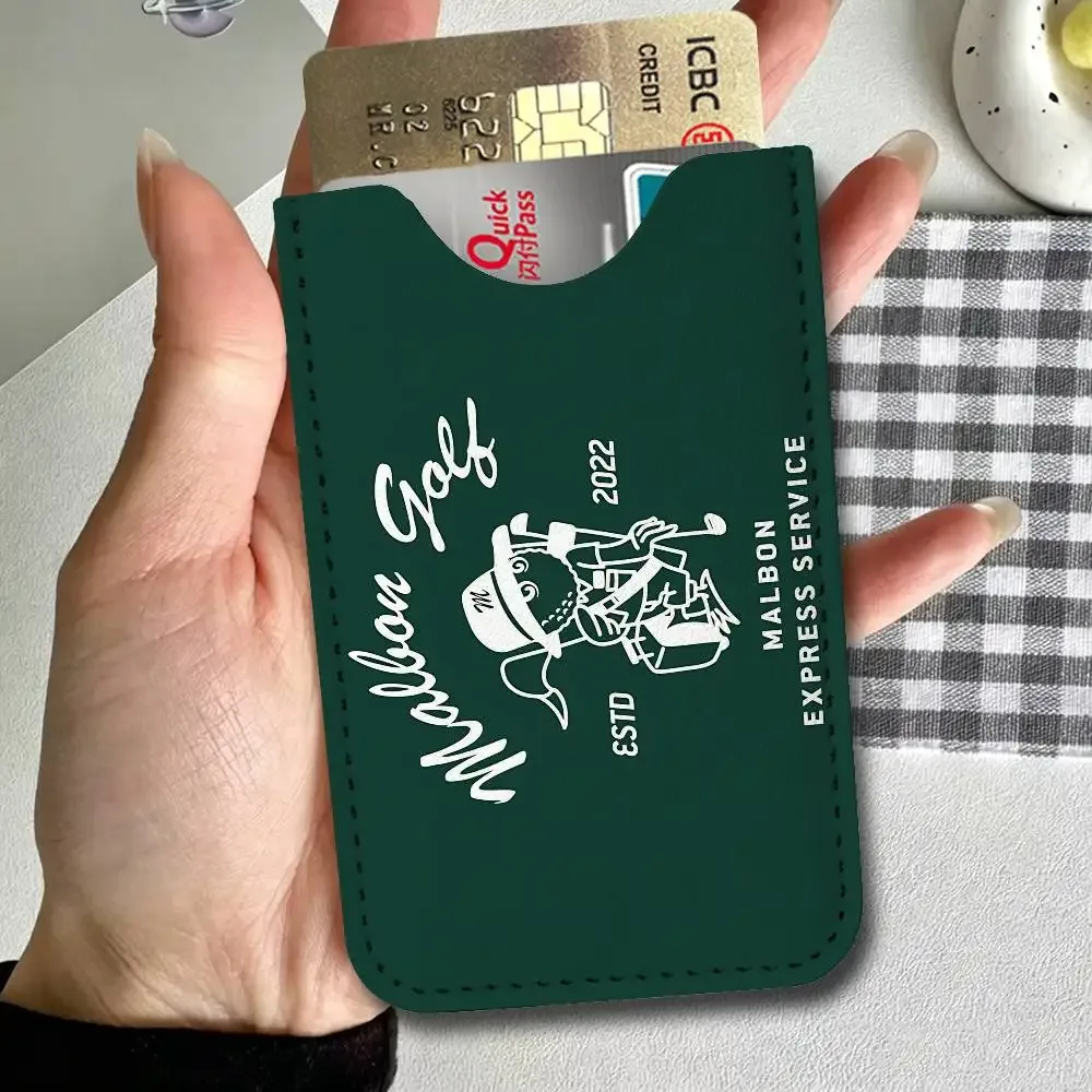 porte-cartes en cuir pu malbon fashion golf, ultra fin, organisateur de cartes de crédit et d'identité, porte-cartes de visite léger