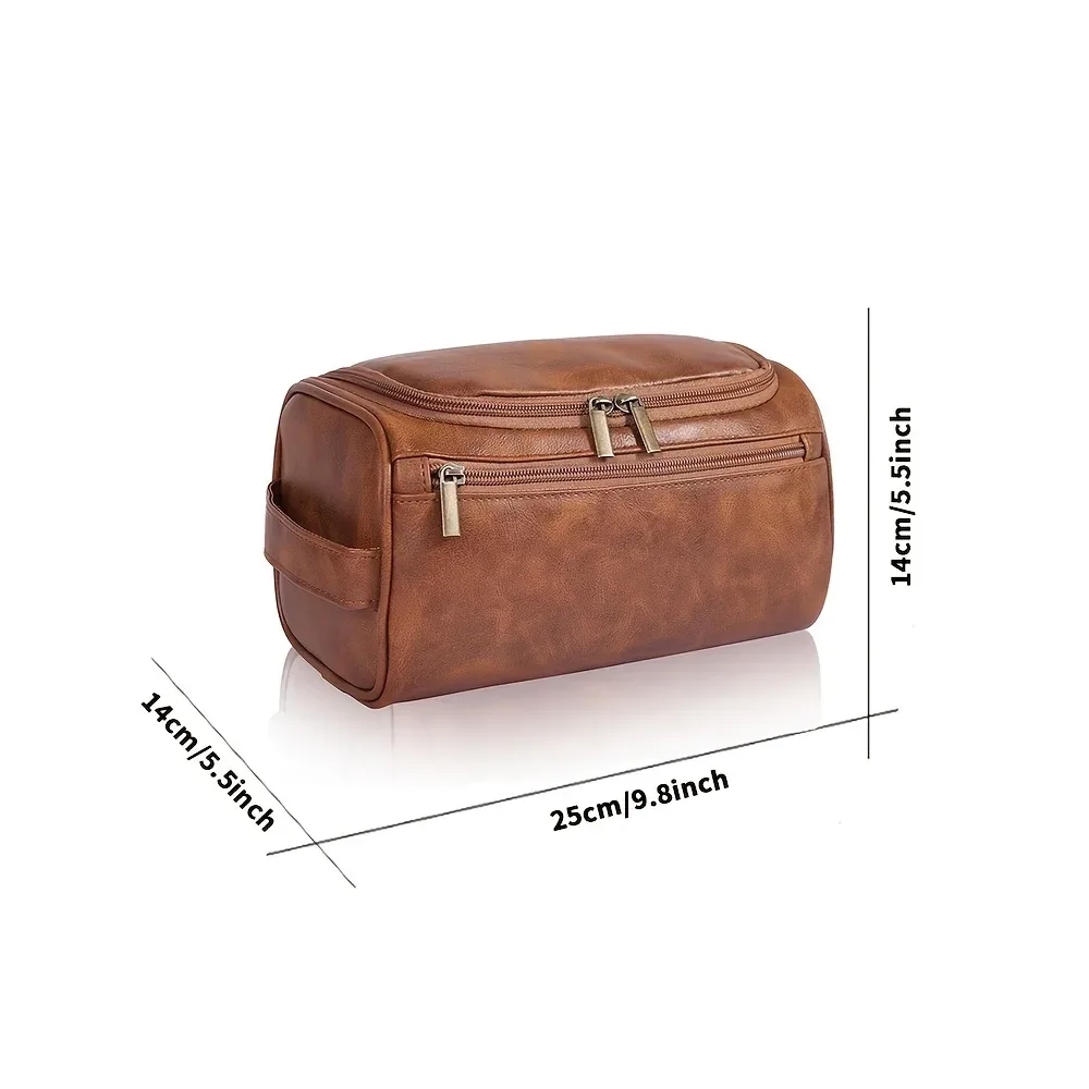 trousse de toilette pour hommes, trousse de voyage suspendue pour rasage, sacs organisateurs de produits de toilette résistants à l'eau, sacs cosmétiques en cuir pu