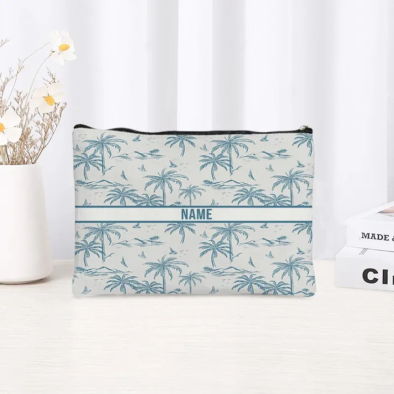 pochette de toilette en toile personnalisée avec motif paysage chinoiserie, cadeau décoratif élégant pour femmes, rangement quotidien des articles de beauté pour les vacances et les activités de plein air.