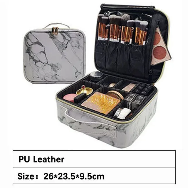 trousse de maquillage professionnelle de marque féminine, organisateur de cosmétiques d'esthéticienne à la mode, boîte de rangement, valise à outils pour ongles, sac de maquillage pour femmes