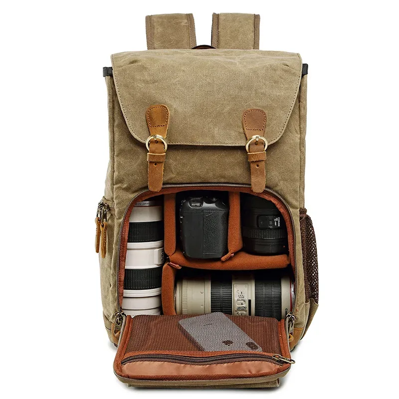 sac à dos pour appareil photo en toile batik imperméable, résistant à l'usure, grand format, pour fujifilm, nikon, canon, sony