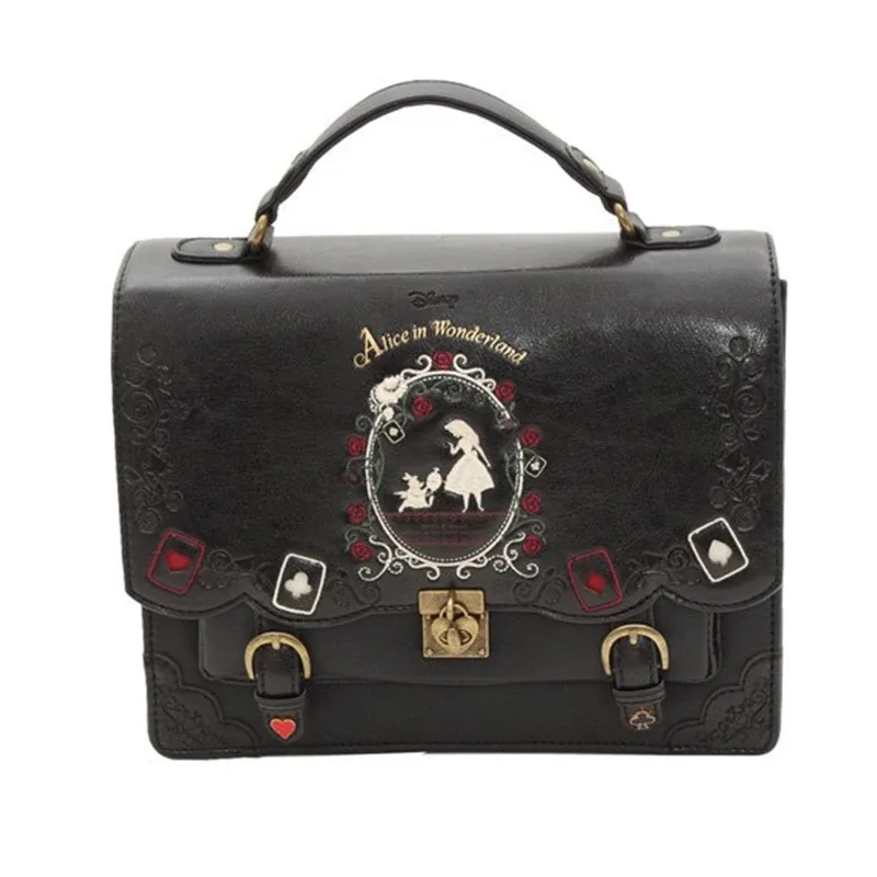 jierotyx femmes sac à dos fille alice sac au pays des merveilles école sac à dos sac femmes sacs à main sac noir gothique punk style offre spéciale