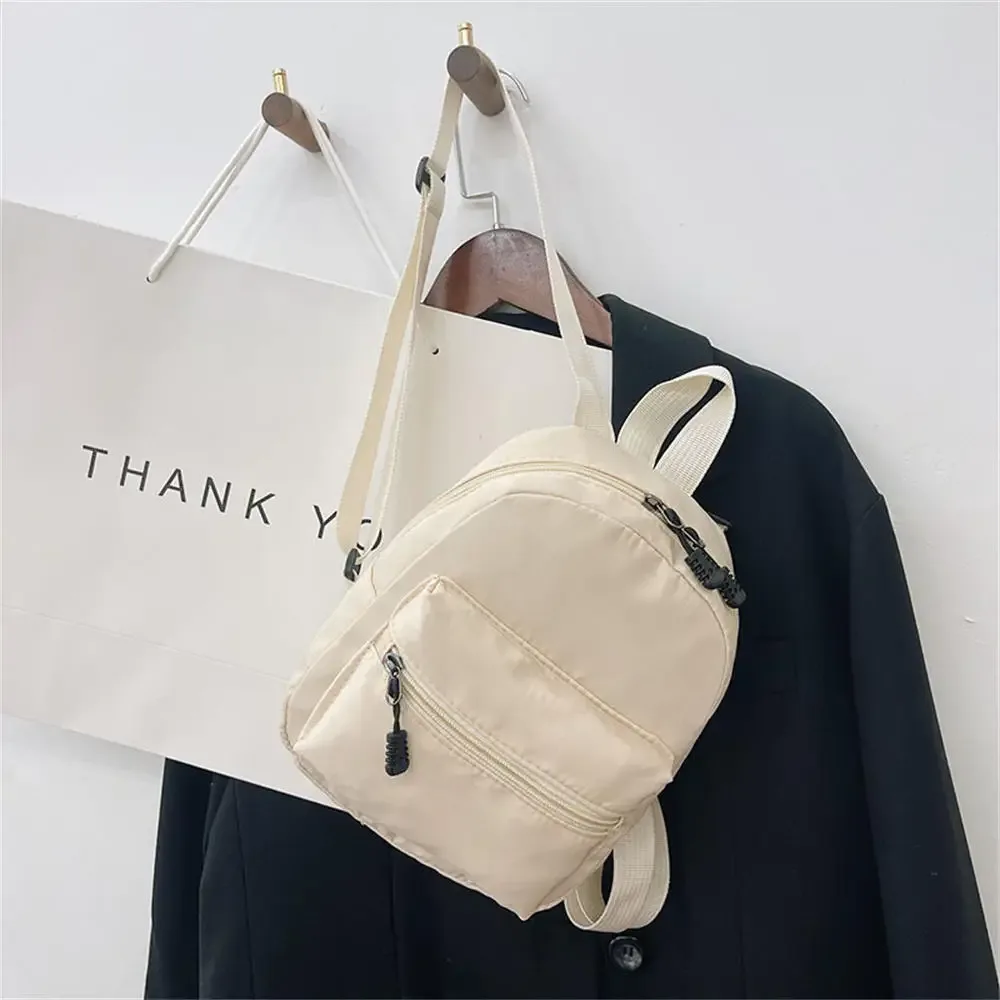 sac d'école holographique en nylon pour femme, petit cartable décontracté, sac de voyage pour adolescent, sac à dos étudiant, coréen, solide, document, sr