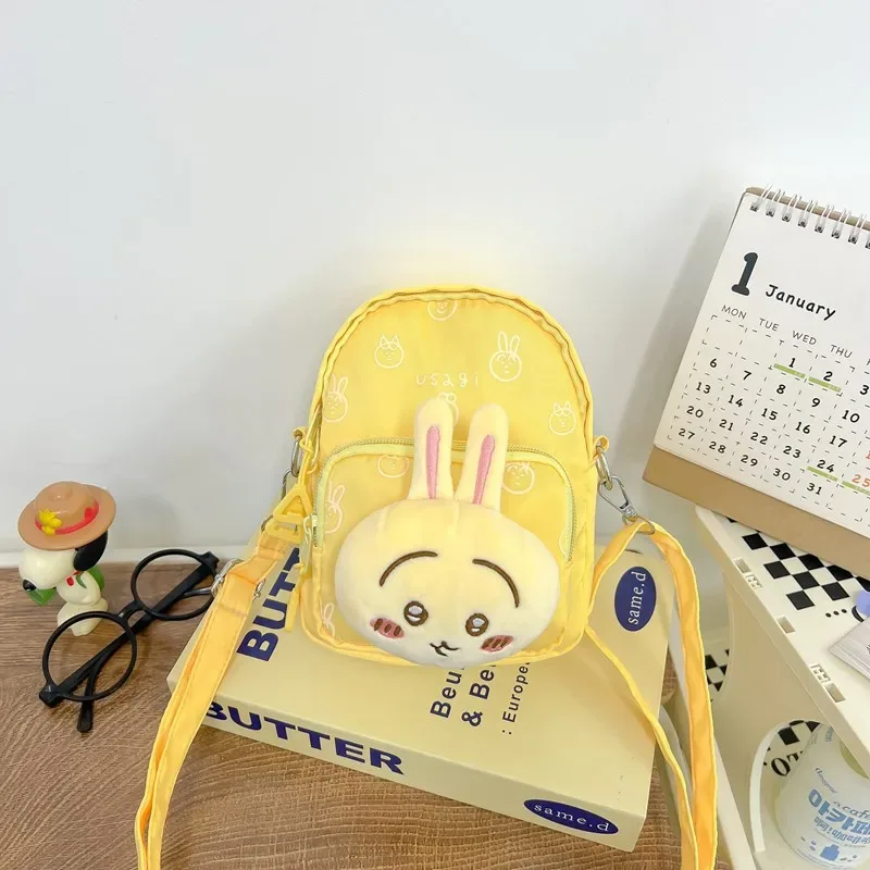 nouveau sac à bandoulière en velours brodé chiikawa, sac à dos de rangement pour figurines anime, sacs kawaii pour femme