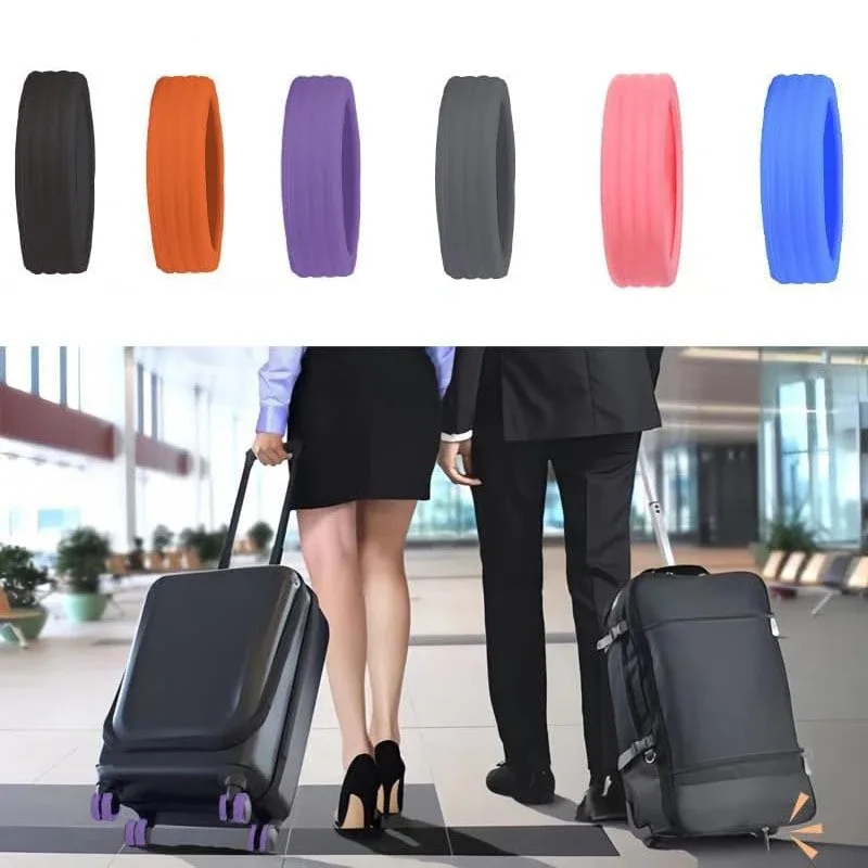 protecteur roue bagage silicone durables couleurs variées protection esthétique voyage utilisation facile anneaux épais textures douces multiprotecteurs set accessoires bagagerie