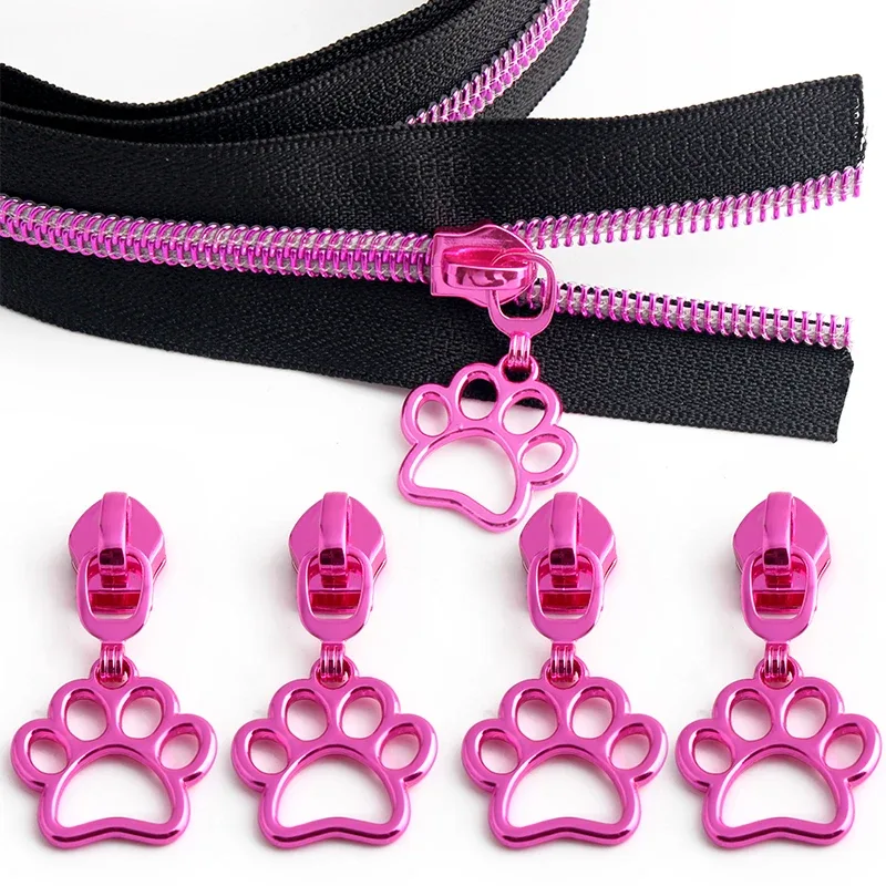 5/10/20pcs 5 # tirettes de fermeture éclair en nylon pour sacs, chaussures, glissières de remplacement, fermetures éclair décoratives, kit de réparation, accessoires de couture diy