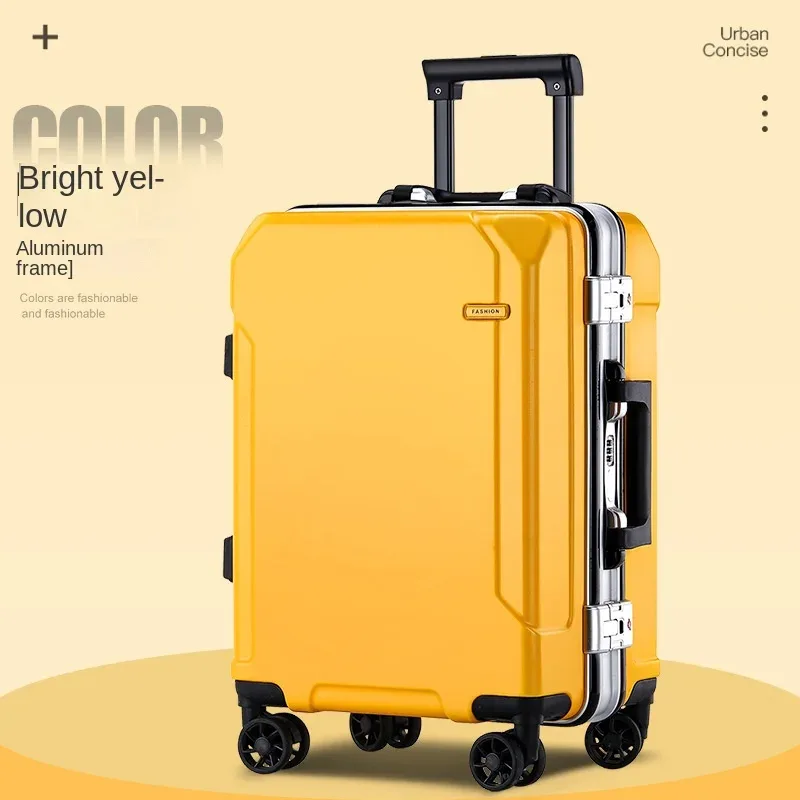 valise universelle avec cadre en aluminium, valise à roulettes, valise d'embarquement à roulettes, verrouillage par mot de passe, voyage d'affaires, nouveau, 20 ", 24/28"