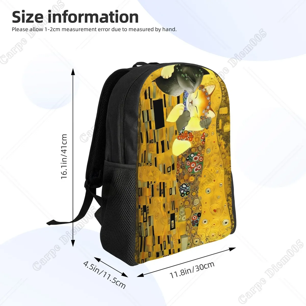 grand sac à dos égyptien kd'appareils cat pour hommes et femmes, sacs d'école, sacs de voyage universitaires, convient pour ordinateur portable 15 ", polyester, randonnée en plein air