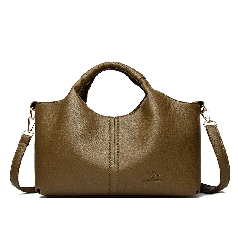 sac fourre-tout en cuir authentique pour femmes, fourre-tout de luxe de grande capacité, sacs à bandoulière diagonale à une épaule, sac à main simple à la mode