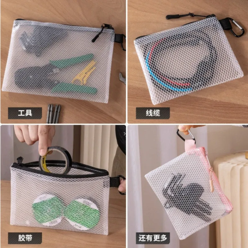 sac de rangement de maquillage transparent imperméable portable, sacs à documents, pochette pour femmes, sac de rangement pour pinceaux de maquillage, étui organisateur de cosmétiques, 1 pièce