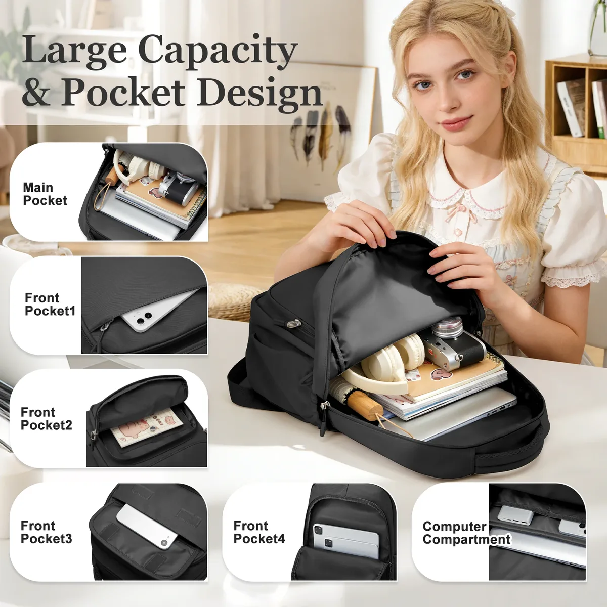 sac à dos scolaire pour adolescents, filles et garçons, sac d'école léger, sac à dos imperméable pour hommes et femmes, sac à dos décontracté pour ordinateur portable, pour l'université