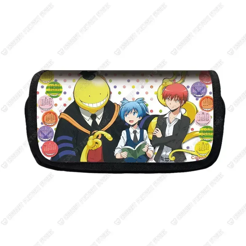 trousse à cosmétiques anime assassination irritation room pour garçons et filles, sac de papeterie pour étudiants, boîte à stylos de grande capacité