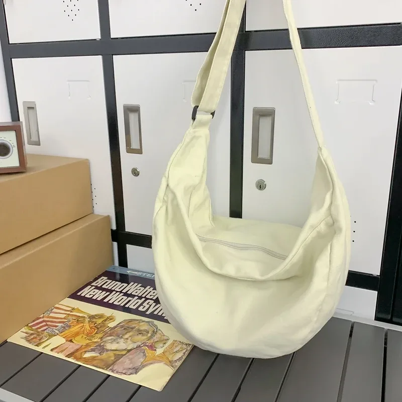 sacs à bandoulière en toile de couleur unie pour femmes, sacoche de shopping de grande capacité, sac à bandoulière pour étudiant, sac d'école unisexe