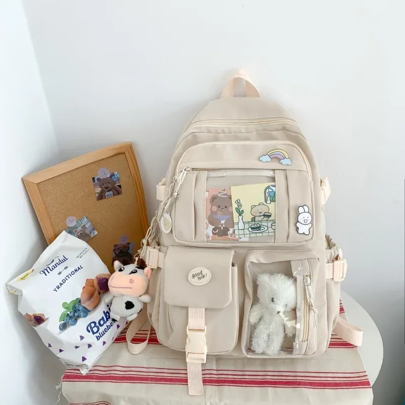 sac à dos scolaire coréen multi-couches avec compartiment ergonomique, grande capacité, pour étudiants, tendance, pour les voyages