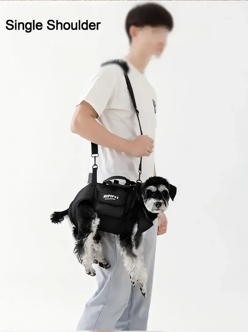 sac à dos portable pour chien avec laisse intégrée, sac à bandoulière pour promener les chiens, accessoires élégants pour animaux de compagnie tendance