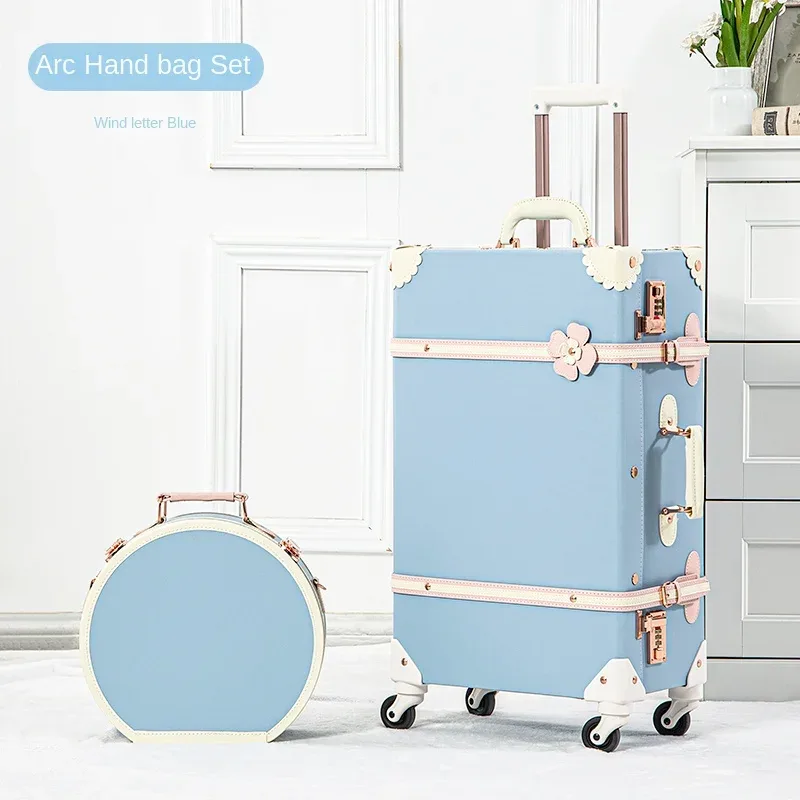 valise en cuir vintage, porte-bagages rétro, valises à roulettes en laiton antique, porte-bagages de 22 pouces, valise de voyage