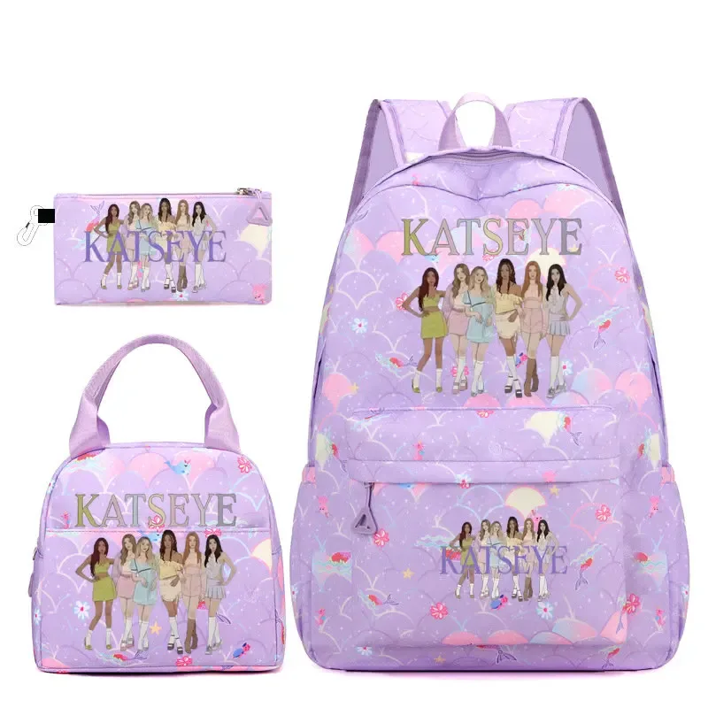 Sac Dos Polyester Motifs Groupe Filles Poignée Supérieure Glissière Capacité 20 35 Litres Unisexe Couleurs Rose Clair Violet Bleu Clair