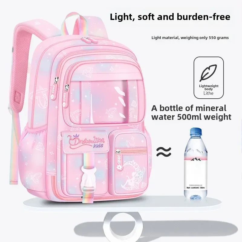 sac à dos scolaire ultra-léger grande capacité anti-éclaboussures à ouverture par porte de réfrigérateur pour écolière primaire