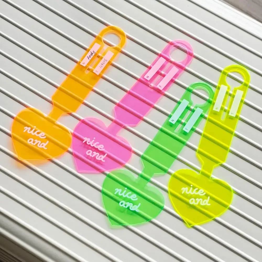 étiquette de bagage fluorescente, étiquette de valise portable anti-perte en pvc, étiquette de bagage colorée de voyage