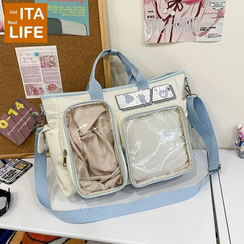 sac à dos ita double couche italife, motif anime, pour femmes, style japonais, décontracté, cosplay, itabag transparent, kawaii lolita h261