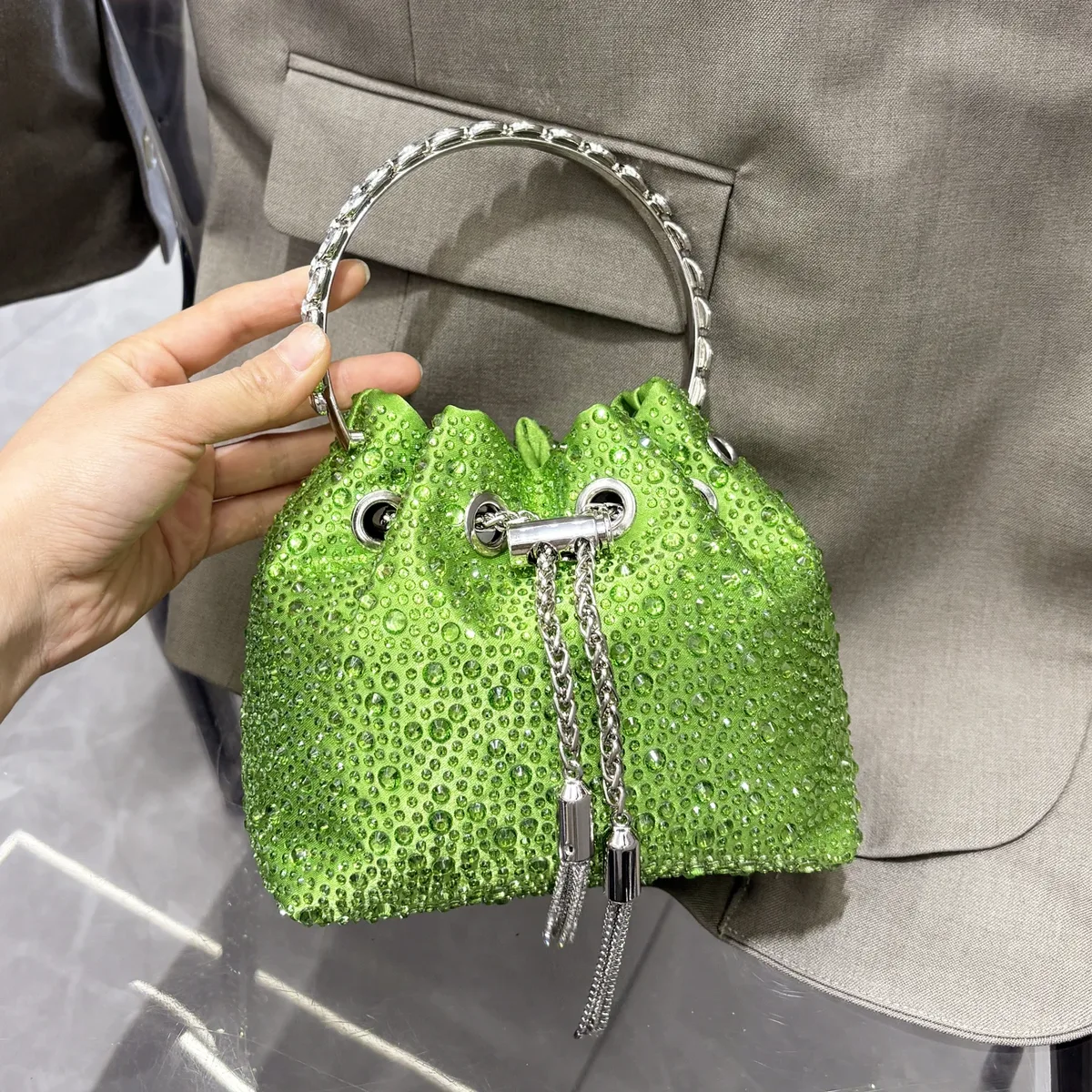 poignée strass pochette de soirée sacs à main et sac à main de luxe sac à bandoulière design brillant cristal pochette sac à main sac seau
