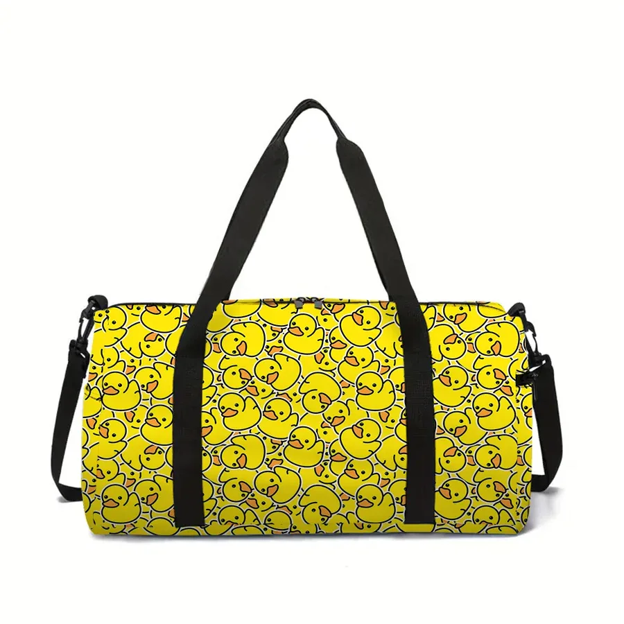 grand sac de voyage motif canard jaune, fourre-tout multifonctionnel, sacs à main imperméables, sacs de sport pour garçons/filles, sac de fitness